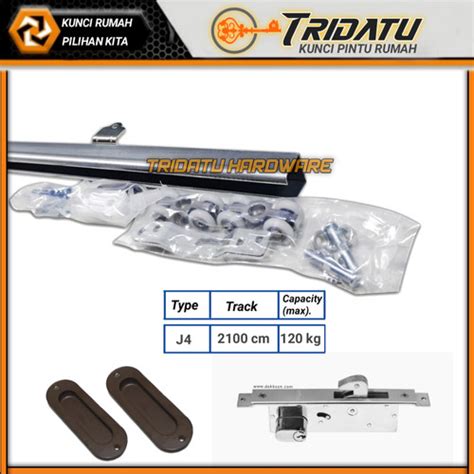 Jual RELL PINTU SLIDING J4 210cm + KUNCI+HENDLE TANAM PAKET PINTU GESER ...