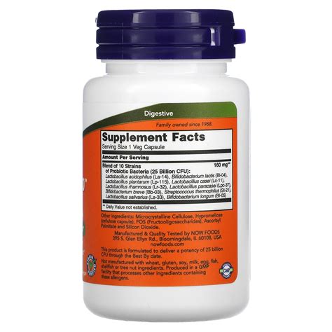 Now Foods, Probiotic-10, 25 Billion, 50 Veg Capsules - iHerb