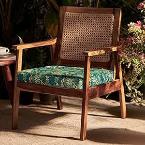 Chumbak French Rattan Arm Chair - Tropical Ikkat (1 Seater Armchair ...