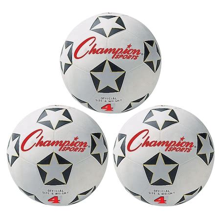 Champion Sports Rubber Soccer Ball Size 4, PK3 SRB4 | Zoro