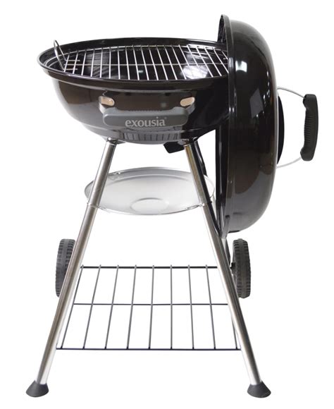 Exousia Charcoal BBQ Grill - 47 cms, Porcelain Coating Fire Bowl and ...