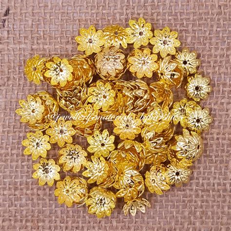10MM Gold Metal Flower Caps – Harshu's Craft Store
