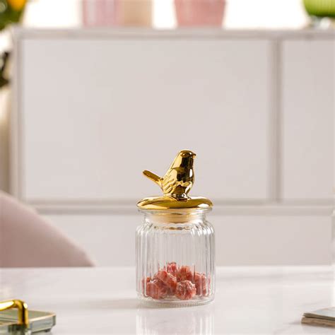 Glass Jar With Bird Lid Online - Premium Jar With Lid | Nestasia