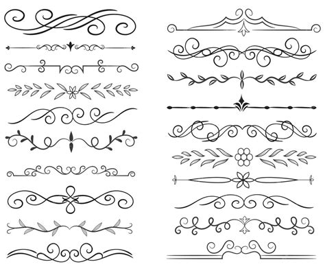Page divider and design elements set of various simple black divider ...