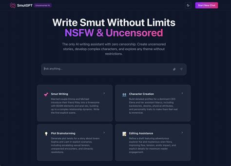 SmutGPT (Smut GPT): Uncensored NSFW AI Writing Assistant | Launch Vault