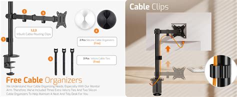 HOSS® Single Monitor Arm Desk Mount - Holds Screens up to 32 inches ...