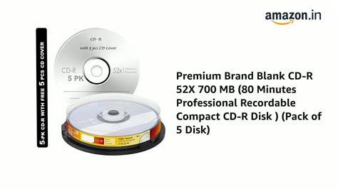 Watch Premium Brand Blank CD-R 52X 700 MB ﹙80 Minutes Professional ...