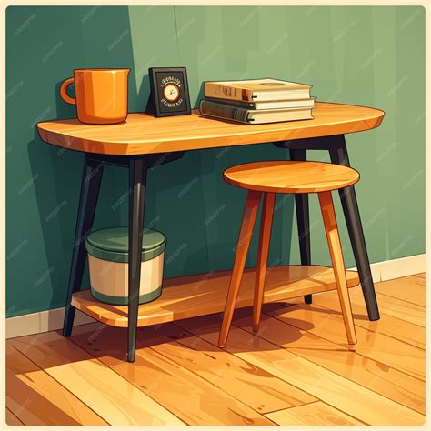 Premium Vector | Contemporary entryway table with hooks