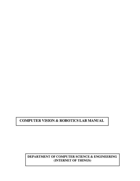COMPUTER VISION LAB MANUAL (CSE-IOT) - EXPERIMENTS & PROCEDURES - Studocu