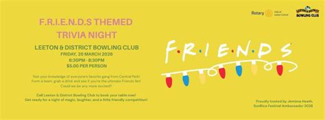 F.R.I.E.N.D.S Themed Trivia Night at the L&D (Jemima Heath - SunRice ...