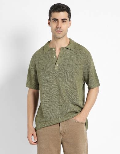 Buy American Eagle Men Bunker Olive Polo Shirts Online - 39986106