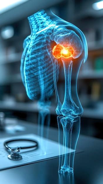 3d medical scan showing shoulder joint pain with highlighted ...