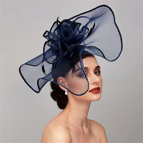Elegant & Luxurious Feather Linen Rayon Kentucky Hat Fascinators ...