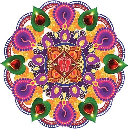 Rangoli Large Modern Art Wall Sticker Mullticolor Vinyl Sticker 40cm or ...