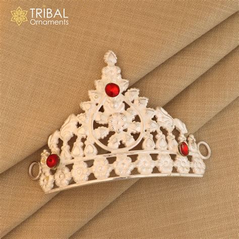 925 sterling silver stylish stone design silver mukut (crown), amazing ...