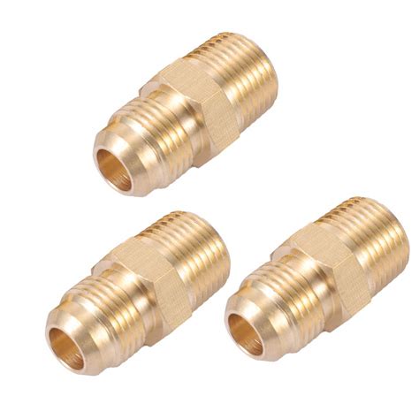 Brass Tube Fitting,3/8" Flare x 3/8" Male Pipe Connector Half Union Gas ...