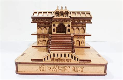 AAR Home Gallery Hand Carved 3D Small Badrinath Temple Original Art 3D ...