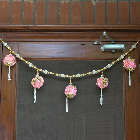 Kaameri Bazaar Traditional Handmade Premium Golden String Rose Toran ...