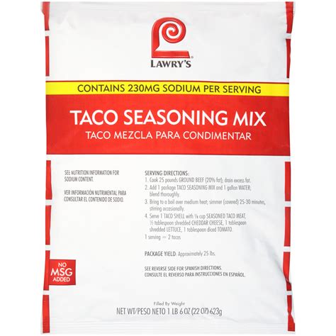 Lawry's, Taco Seasoning Mix, 22 oz. (6 Count) - RocketDSD