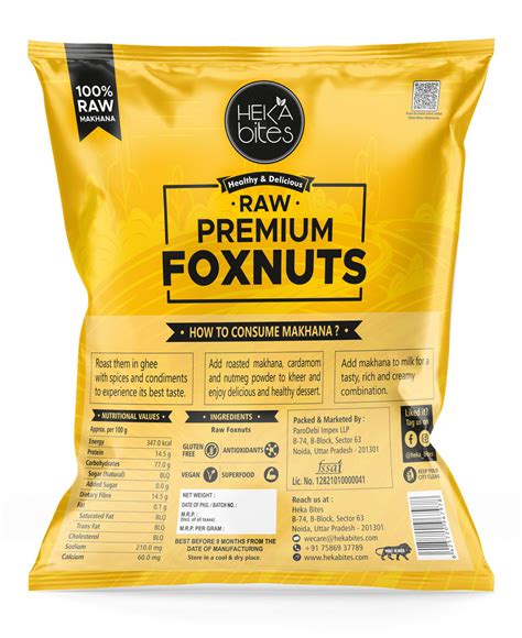 Heka Bites Premium Raw Makhana ( Fox Nuts) 200g (Pack of 2)