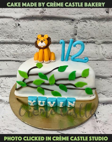 Jungle Lion Half Design Cake – Creme Castle