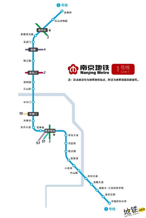 南京地铁1号线线路图_运营时间票价站点_查询下载|地铁图