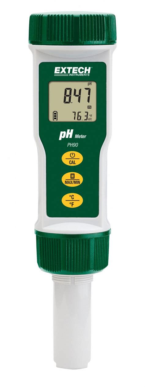 EXTECH, 0 pH to 14 pH, +/-0.01 pH +/-1 Digit, Pocket pH Tester - 61HZ77 ...