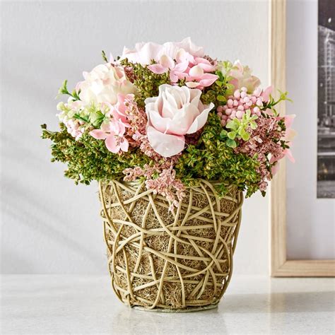 Buy Gloria Floret Natural Dried Flowers with Basket from Home Centre at ...