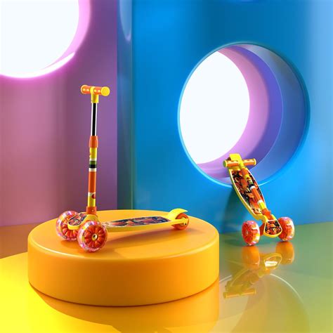 Cockatoo Little Bus Yellow Kick Scooter | LED wheels | For Kids 3+ Yea