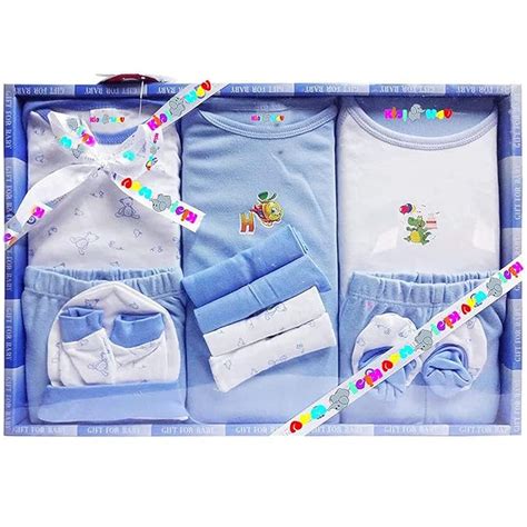 Buy EIO Baby's Cotton Printed New Born Baby Gift Set -13 Pieces (Bluee ...