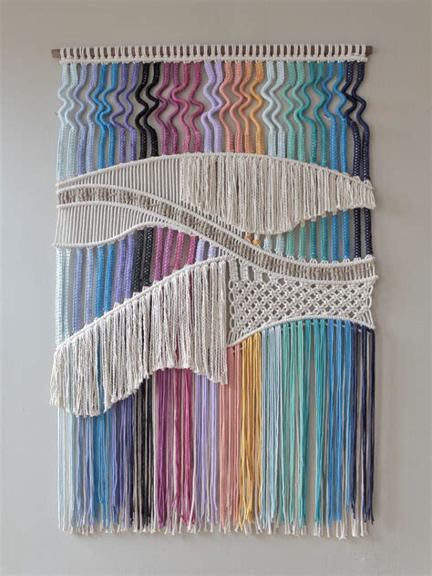Rainbow Threads Are Knotted into Elaborate Macramé Wall Hangings by ...