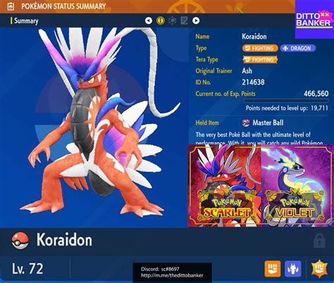 Buy Pokemon Scarlet/Violet KORAIDON Lv.72 ADAMANT 6IV Hypertrained ...