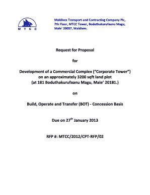 Fillable Online Request for Proposal RFP - Engpdf - MTCC Plc Fax Email ...