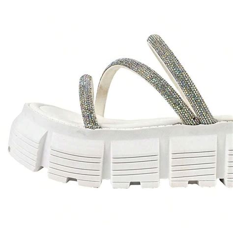 Women's Flip Flops With Shiny Rhinestone Straps And Colors Platform REF ...