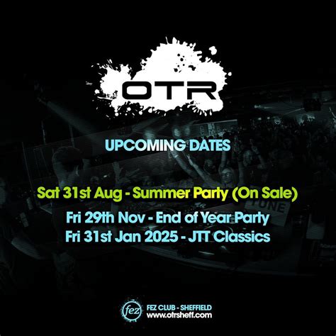 OTR End of Year Party, Sheffield, Fez Club Sheffield, 29 November to 30 ...
