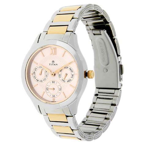 Buy Online Titan Workwear Pink Dial Analog with Day and Date Stainless ...