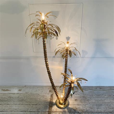 1970s Italian Gold Crystal Palm Tree Floor Lamp at 1stDibs | italian ...