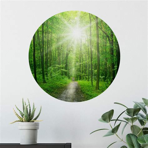 Wall sticker round - Sunny Forest | wall-art.com