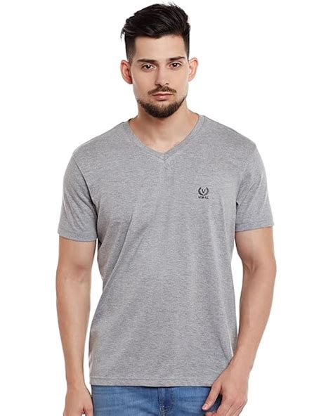 Mack JONNEY White V Neck Cotton Regular Fit Tshirt for Men (Pack of 1 ...