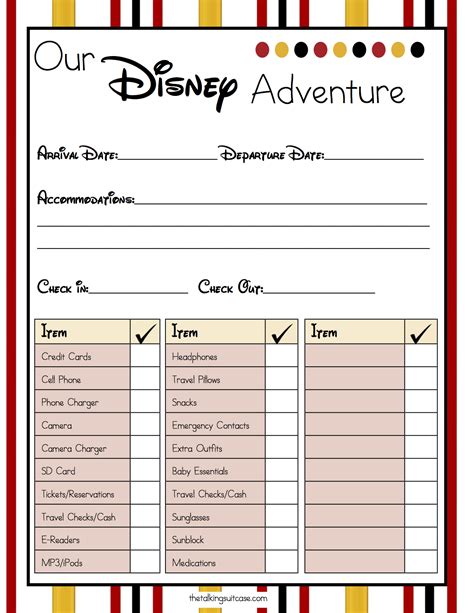 Free Printable Disney Vacation Planner - Plan Your Dream Trip