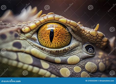 A Close Up of an Eye of a Crocodile Stock Illustration - Illustration ...