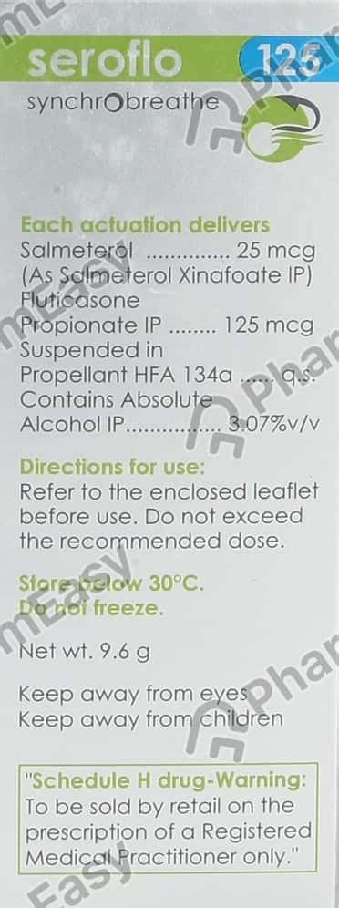 Seroflo 125mcg Box Of 120md Synchrobreathe Inhaler: Uses, Side Effects ...