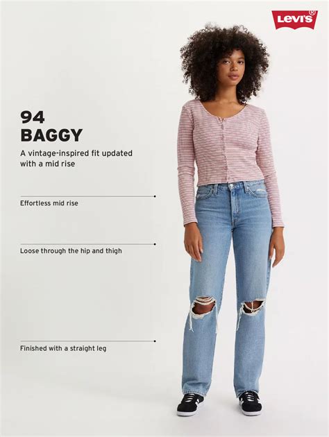Women's 94 Black Baggy Fit Mid Rise Jeans – Levis India Store