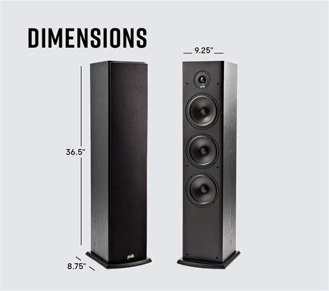 Polk Audio T50 150 Watt Home Theater Floor Standing Tower Speaker ...