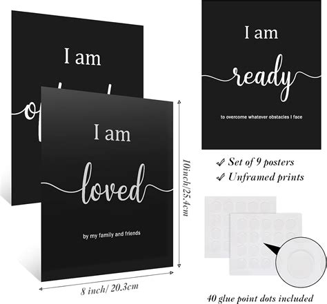 Buy 9 Pieces Inspirational Motivational Wall Art Office Bedroom Wall ...