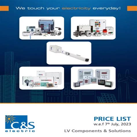 CS Electric Products Price List & Technical Data Sheet Catalogue ...