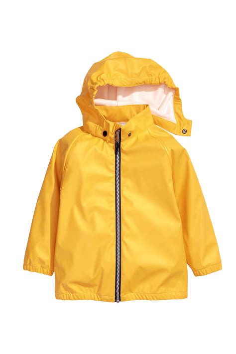 Hooded rain jacket - Yellow - Kids | H&M IN