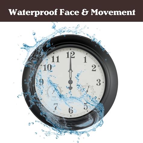 Nature Spring Analog Wireless Indoor or Outdoor Black Clocks ...