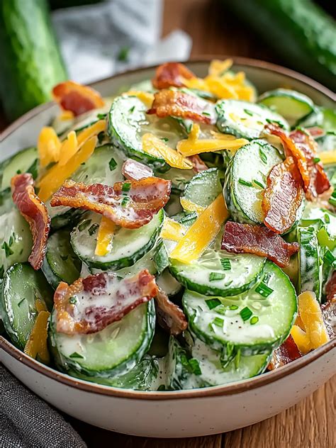 Easy Cucumber Ranch Salad with Turkey Bacon Everyone Loves