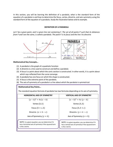 Definition of a parabola | PDF